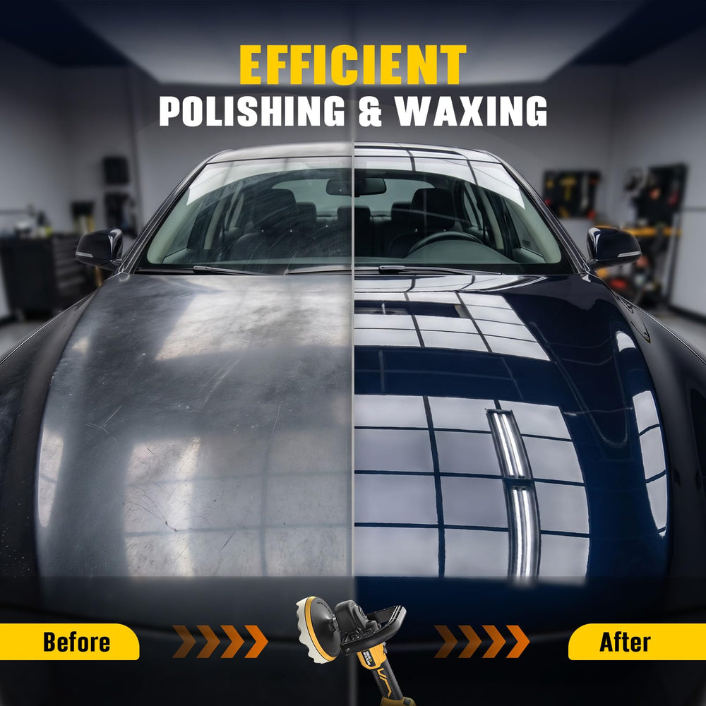 VERVEWAVE polisher in use on car hood delivering efficient defect removal
