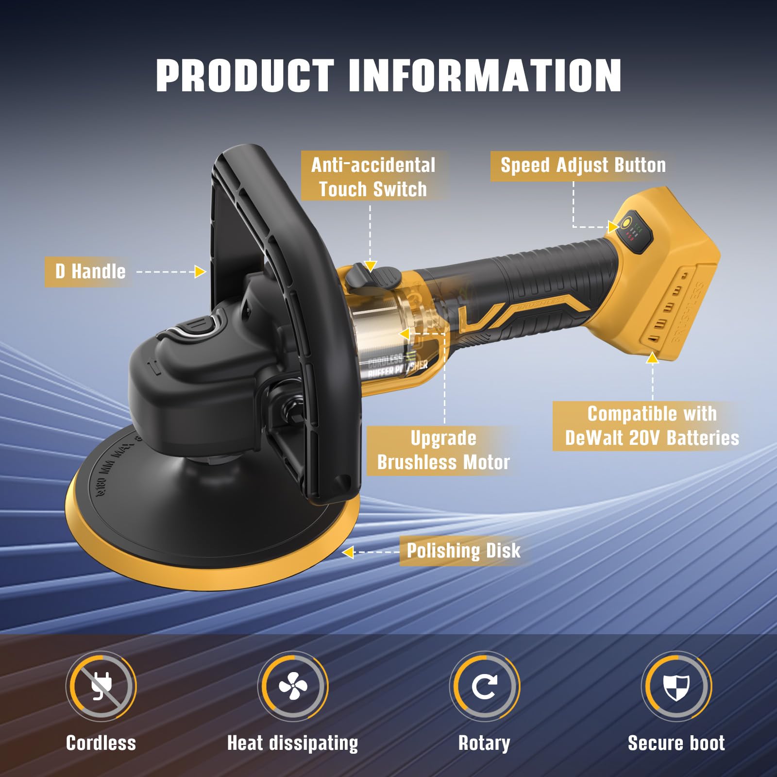 VERVEWAVE beside DEWALT 20V battery to show size and battery compatibility
