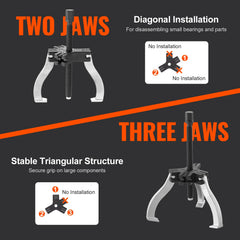 VEVOR 7-inch puller full view illustrating reach for larger components