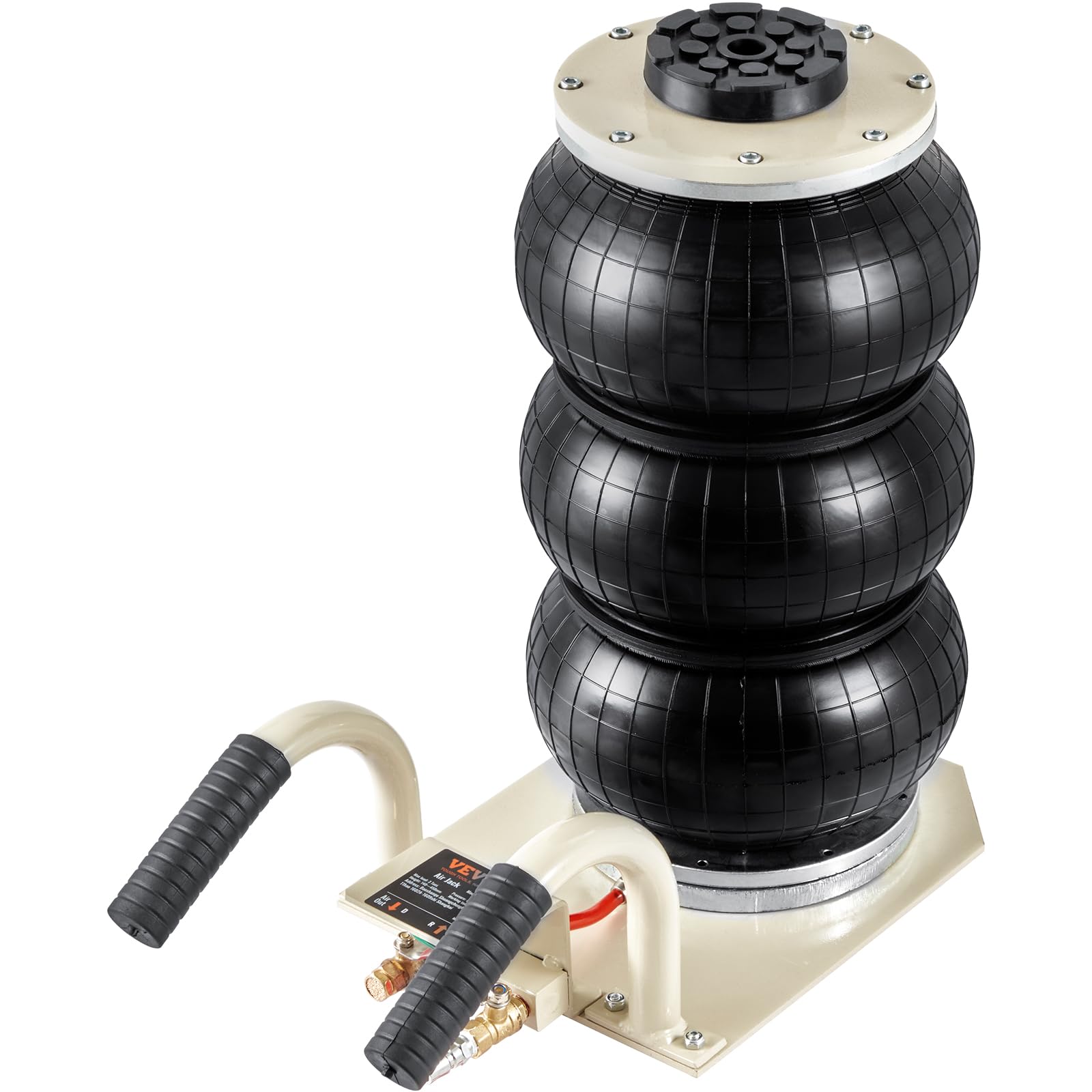 VEVOR air jack front view showing compact design and fast lift