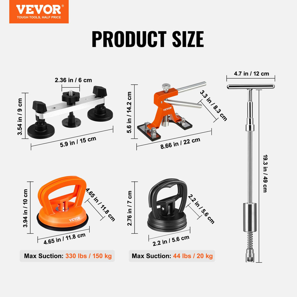 VEVOR air wedge and suction cup in use creating space for safe panel access
