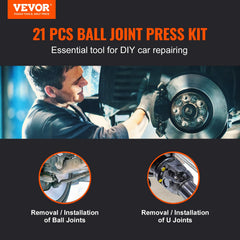 VEVOR close-up of C-clamp showing hardened steel for strong, reliable pressing force