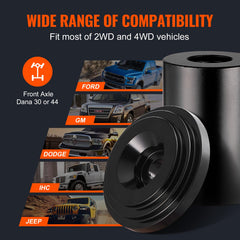 VEVOR jack screw detail highlighting heat-treated threads for durable, repeatable use