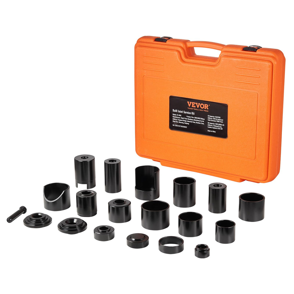 VEVOR ball joint kit staged in a garage setting to show practical shop use and convenience