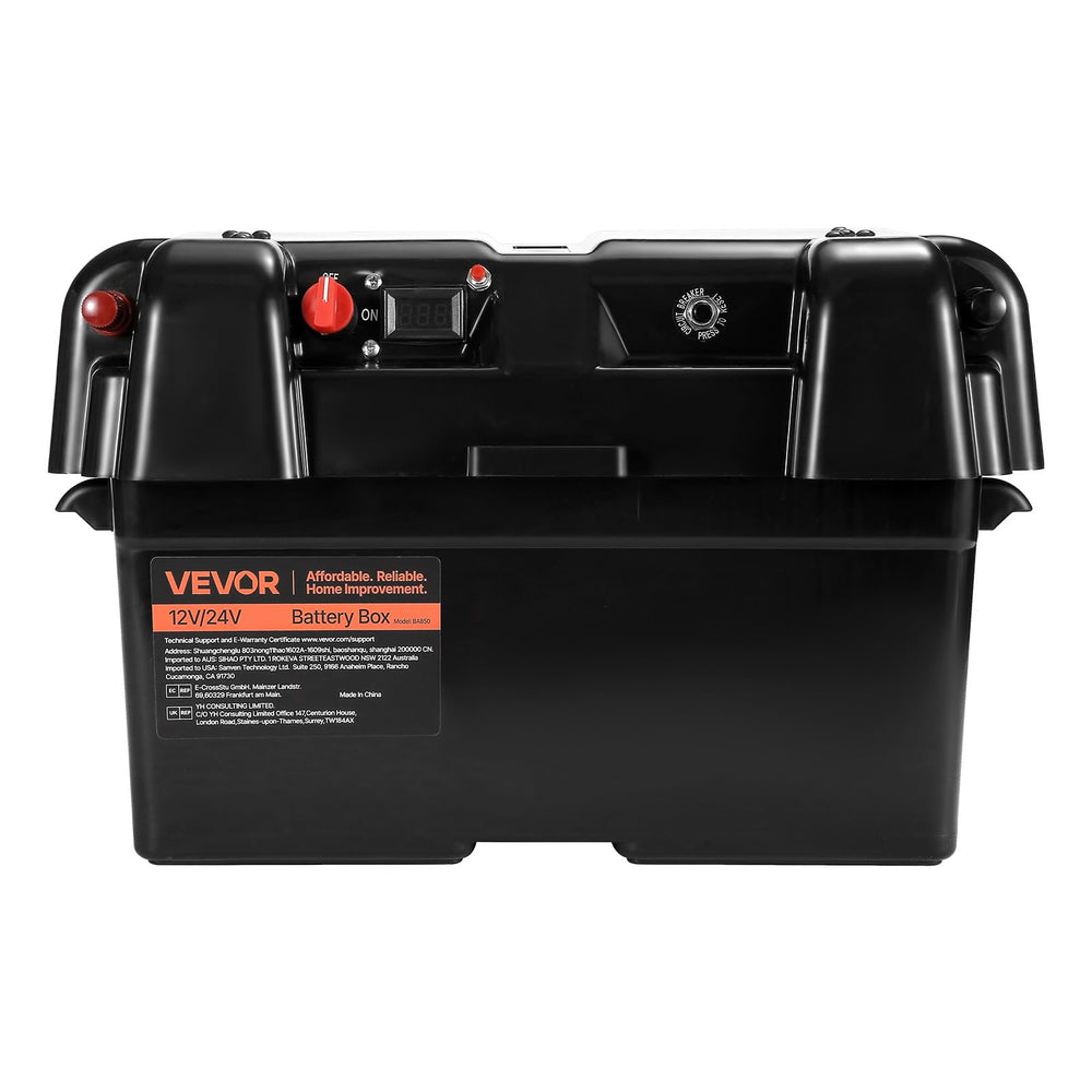 VEVOR interior showing Group 24 battery fit for correct sizing