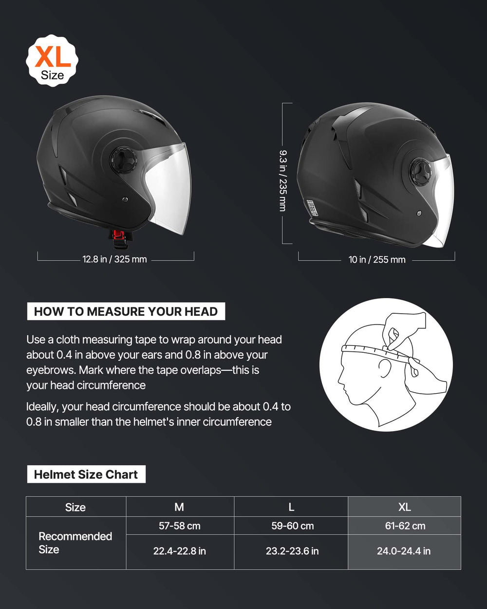 VEVOR clear visor close-up highlighting wide vision and debris protection