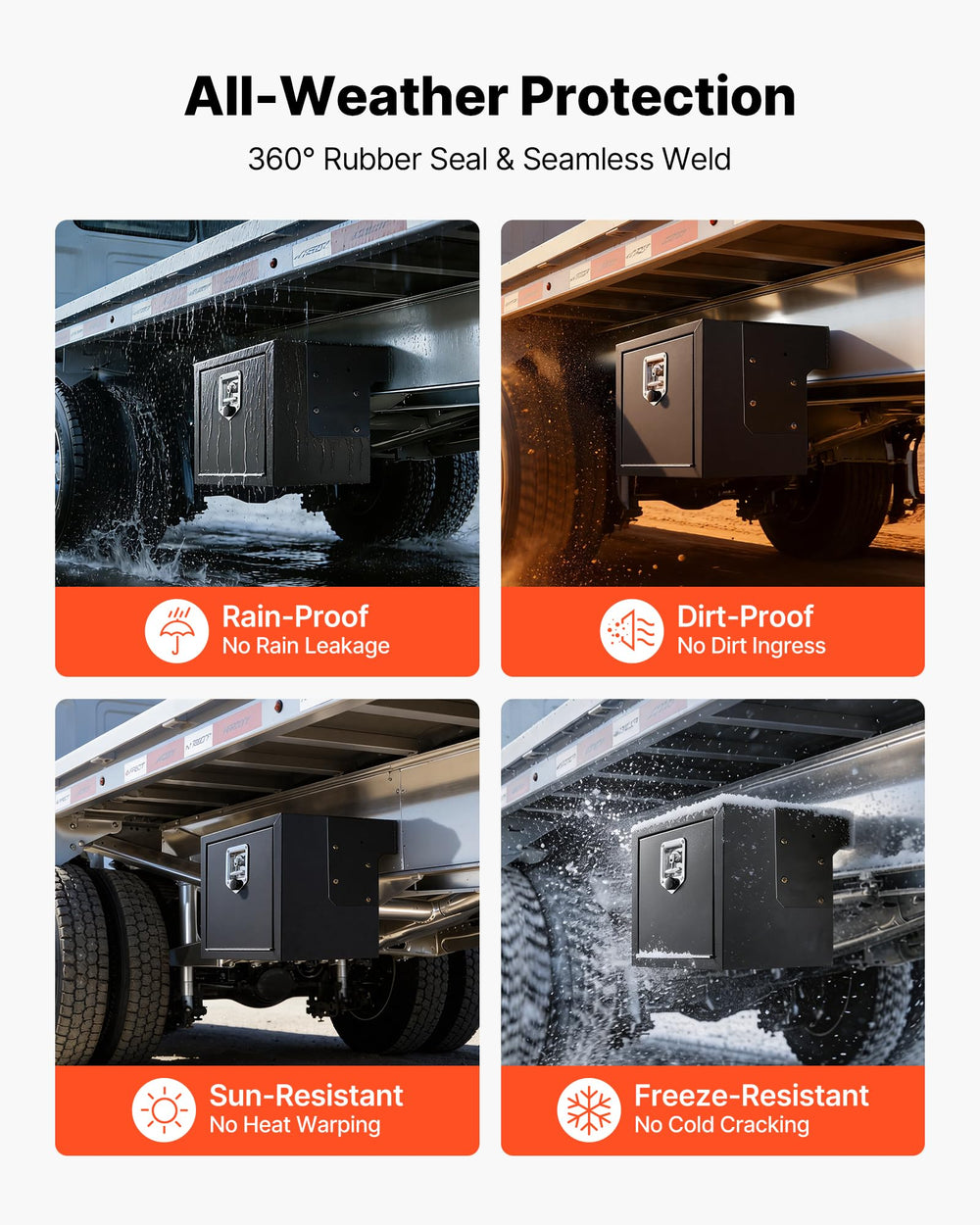 VEVOR close-up of stainless-steel latch and pry-resistant lock for security
