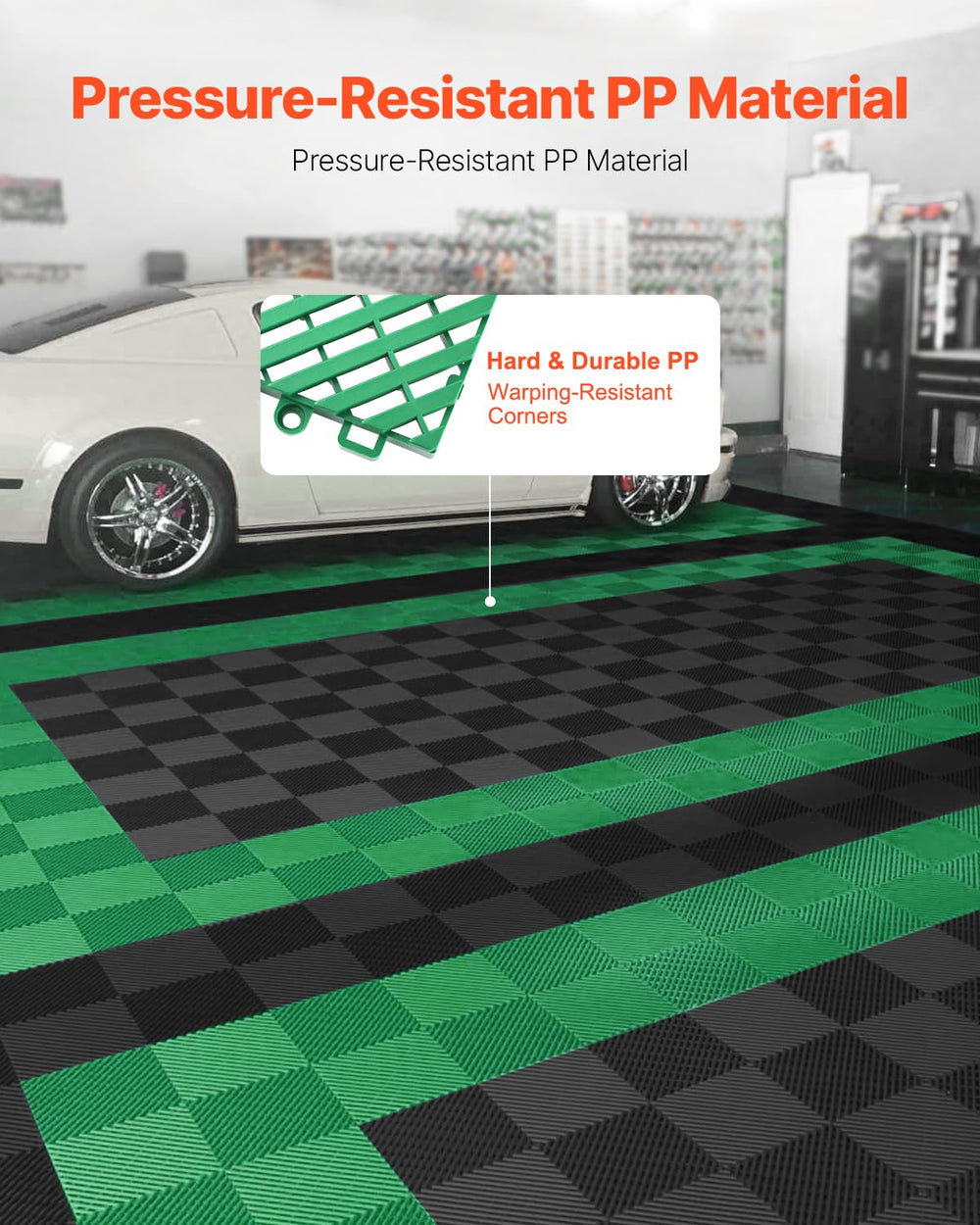 VEVOR close-up grid texture highlighting drainage and traction