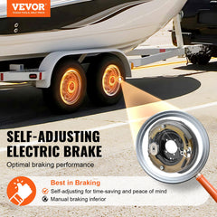 VEVOR close-up of brake shoe and adjuster illustrating precise adjustment advantage