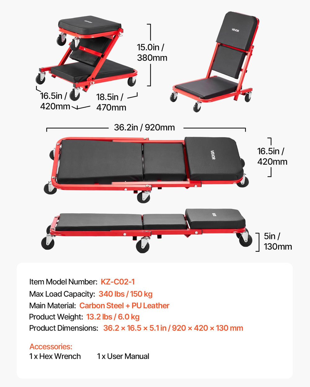 VEVOR welded carbon steel frame close detail for durable, wobble-free support