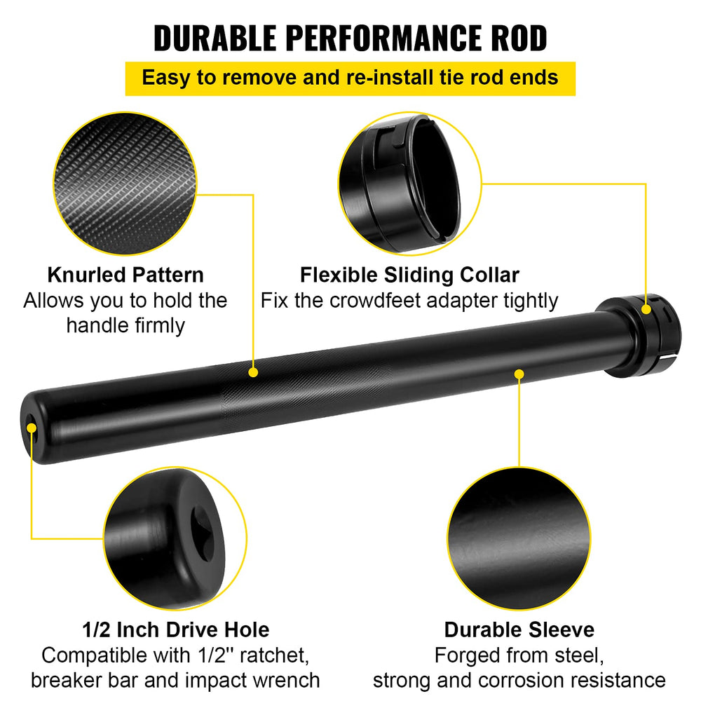 VEVOR crowfoot adapters array laid out to show metric and SAE sizes for broad fitment