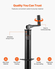 VEVOR removable handle detail showing easy manual operation benefit