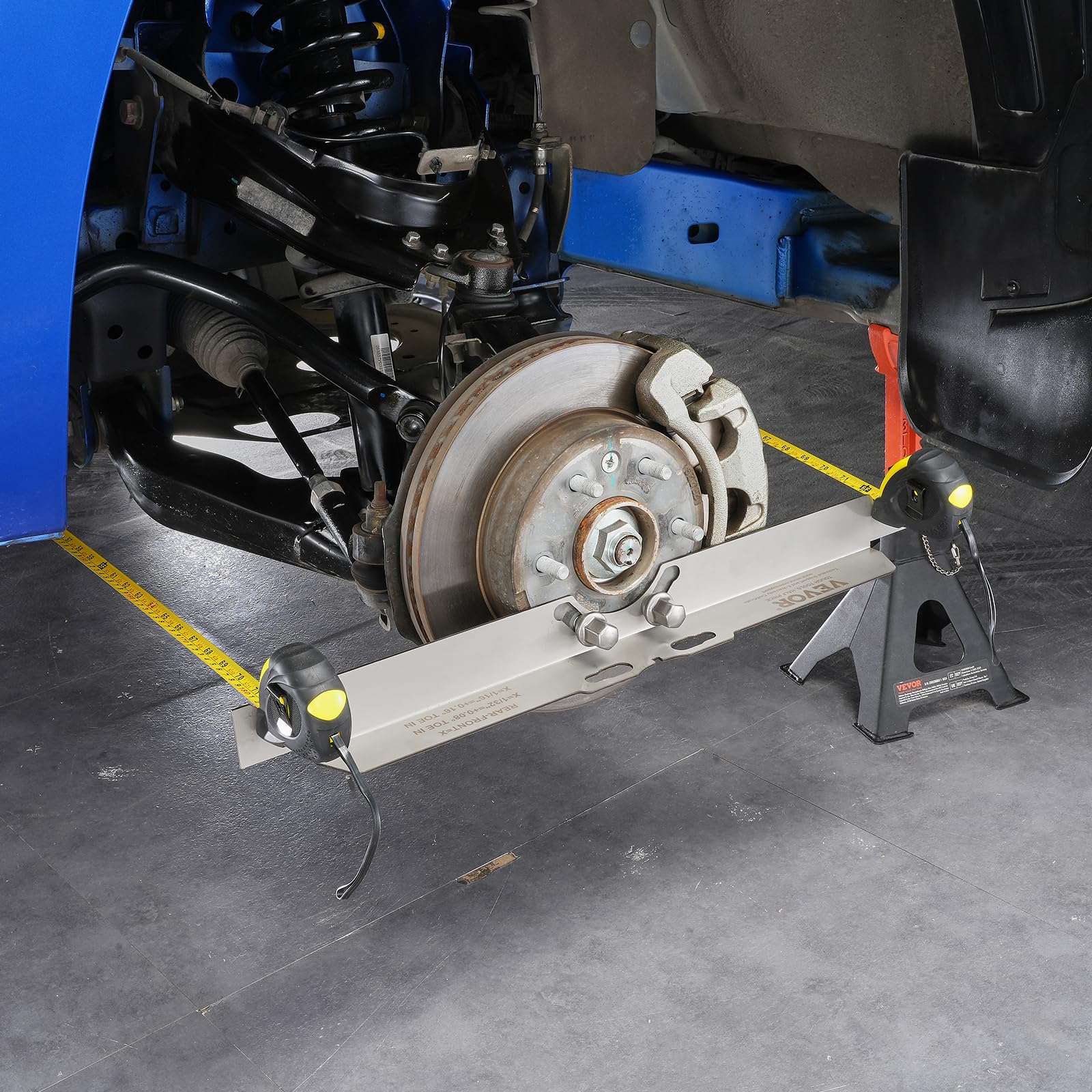 VEVOR dual plates and tapes kit laid out for complete alignment workflow