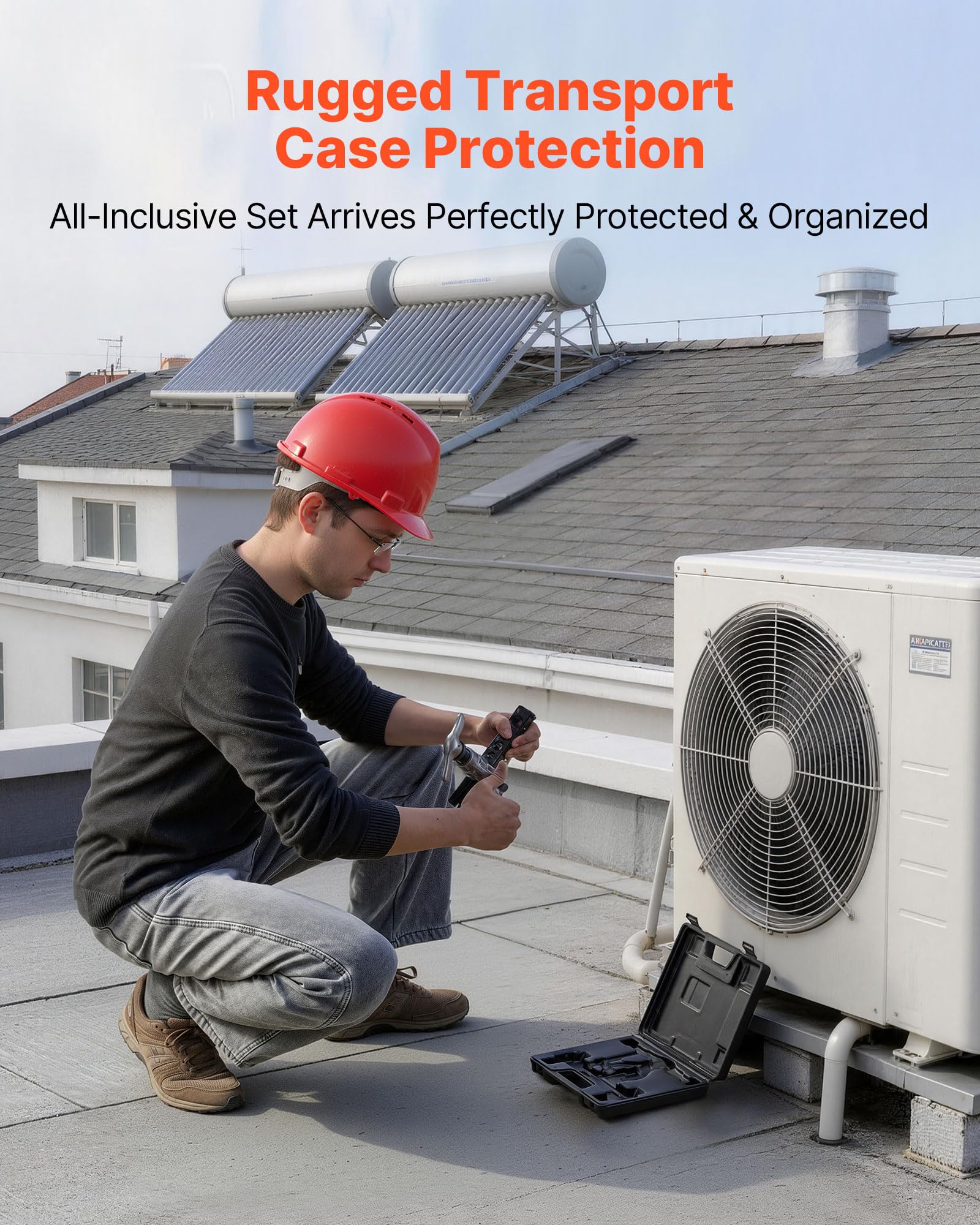 HVAC technician using VEVOR flaring tool delivering consistent field results