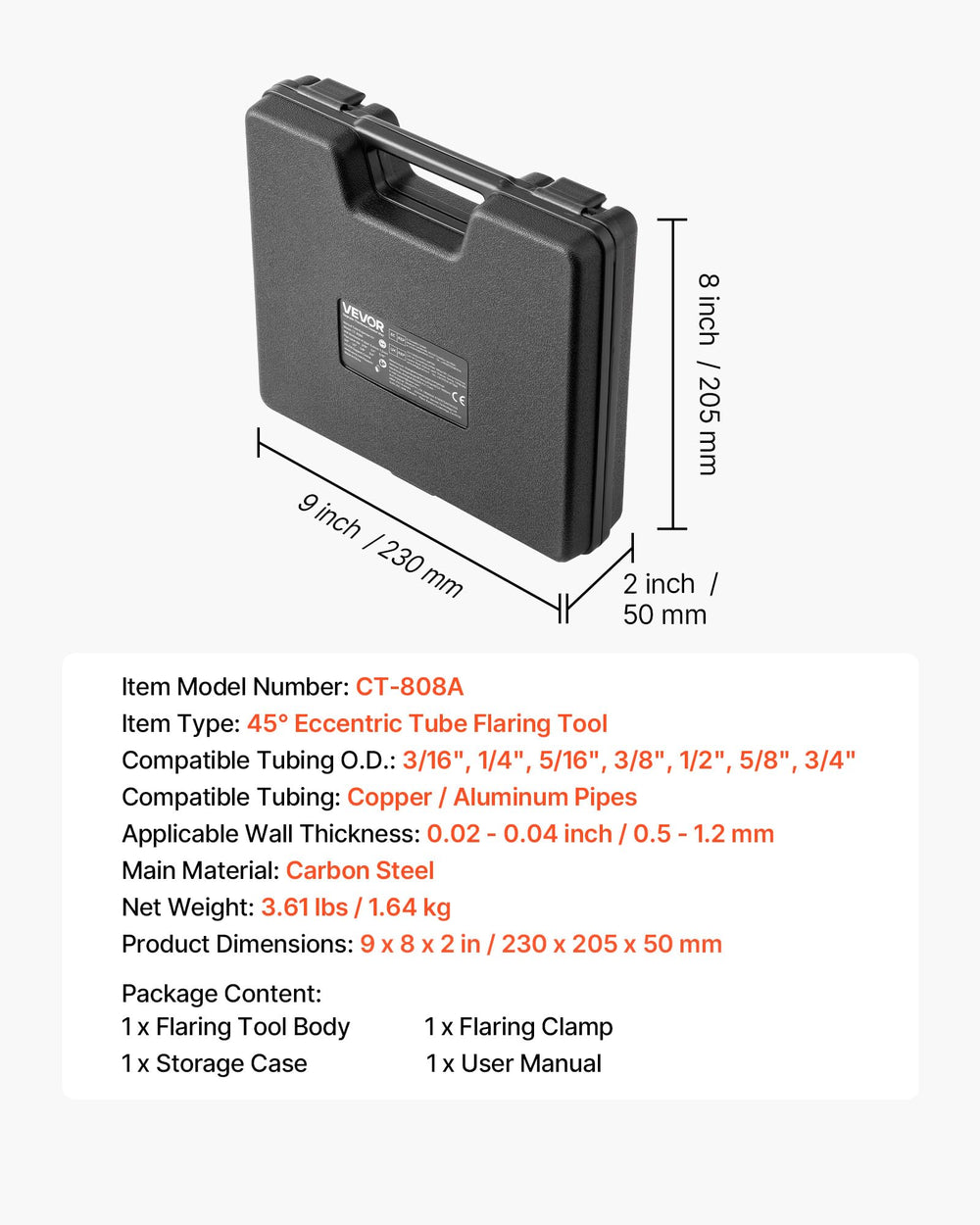 VEVOR components organized inside rugged carry case for easy transport