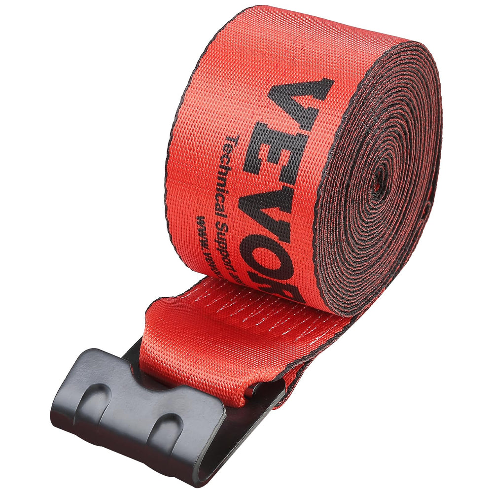 VEVOR strap rolled compactly illustrating tidy storage and space-saving benefit