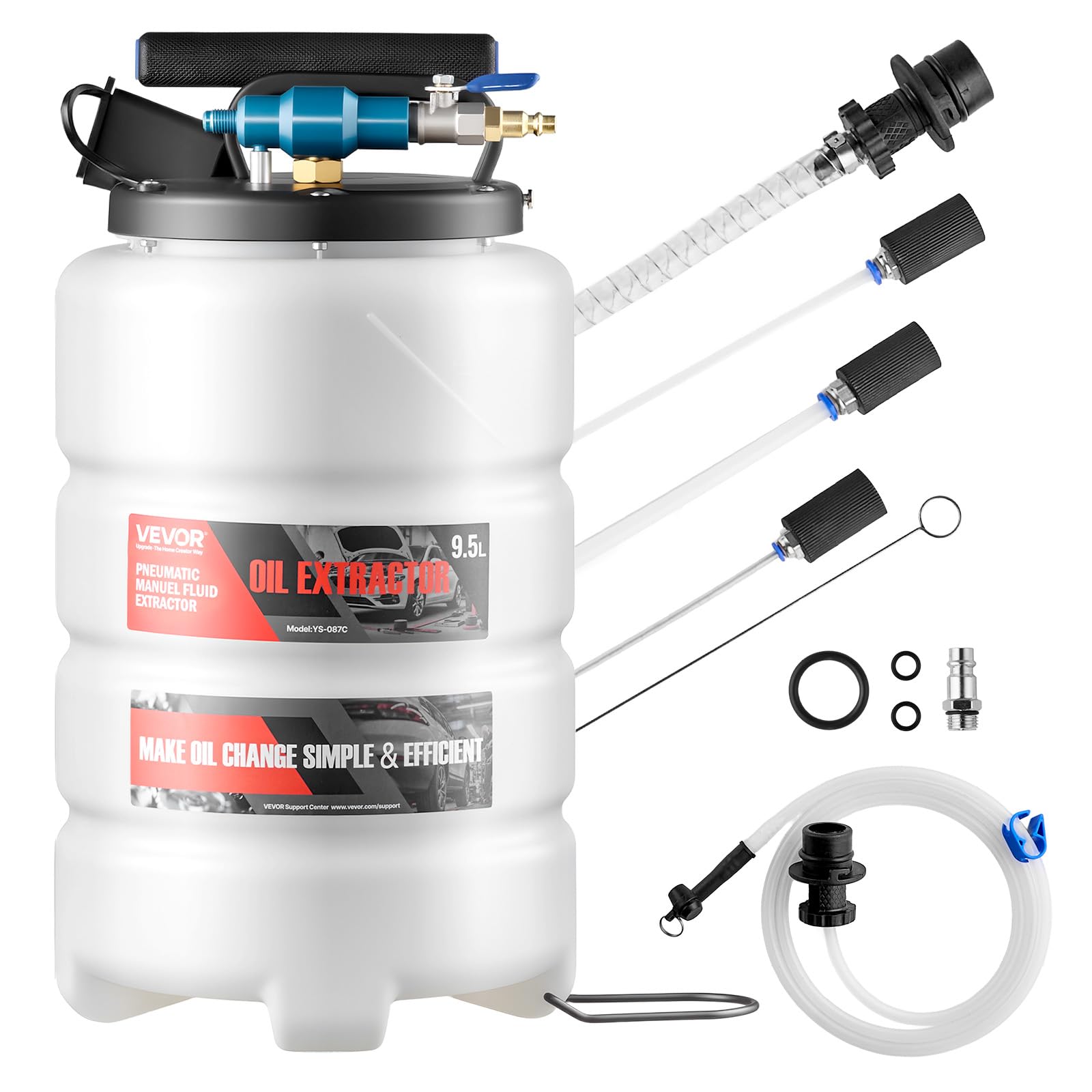 VEVOR front view showing compact extractor and sealed tank benefit