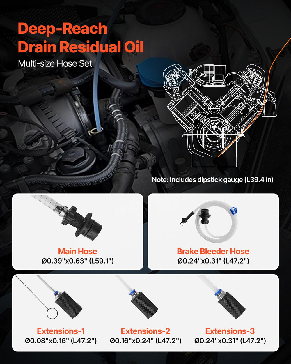 VEVOR organized hose kit display for versatile service benefit