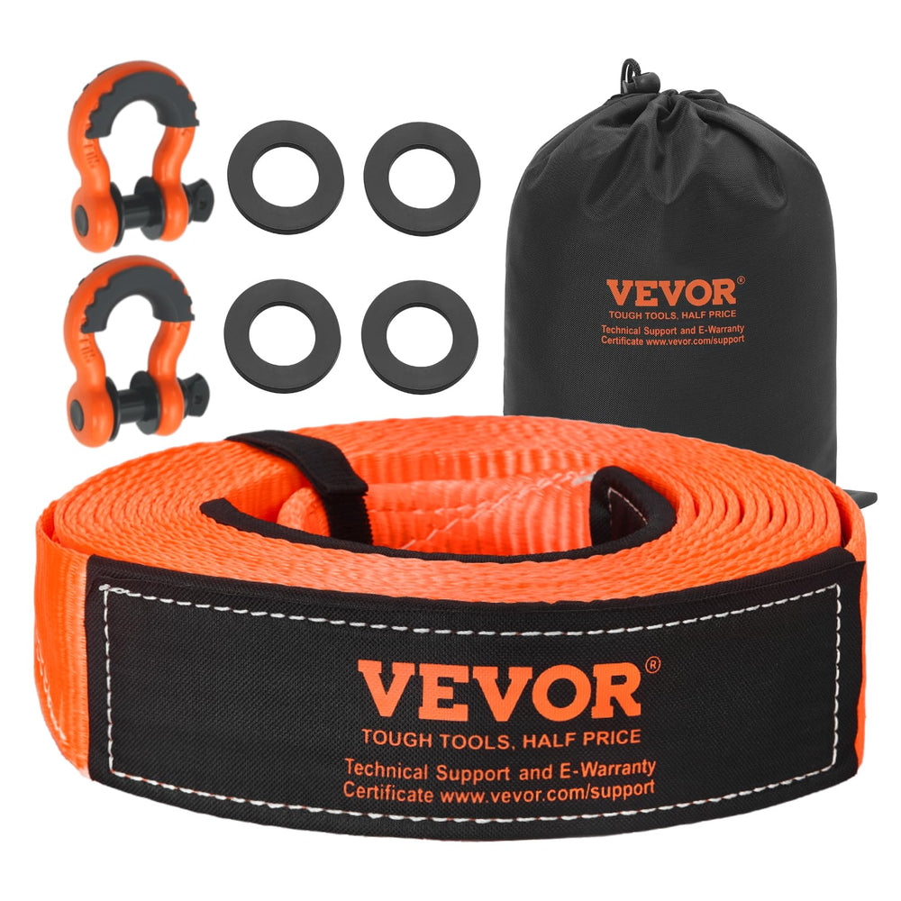 VEVOR front view of complete tow strap kit showing convenience and readiness