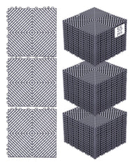 VEVOR front view of 55-piece drainage mat kit showing packaged tiles and benefits
