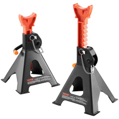 VEVOR front view of jack stands showing stable pair and heavy-duty build for secure support