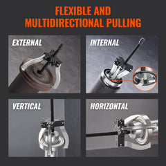 VEVOR central screw detail showing heat-treated strength and torque