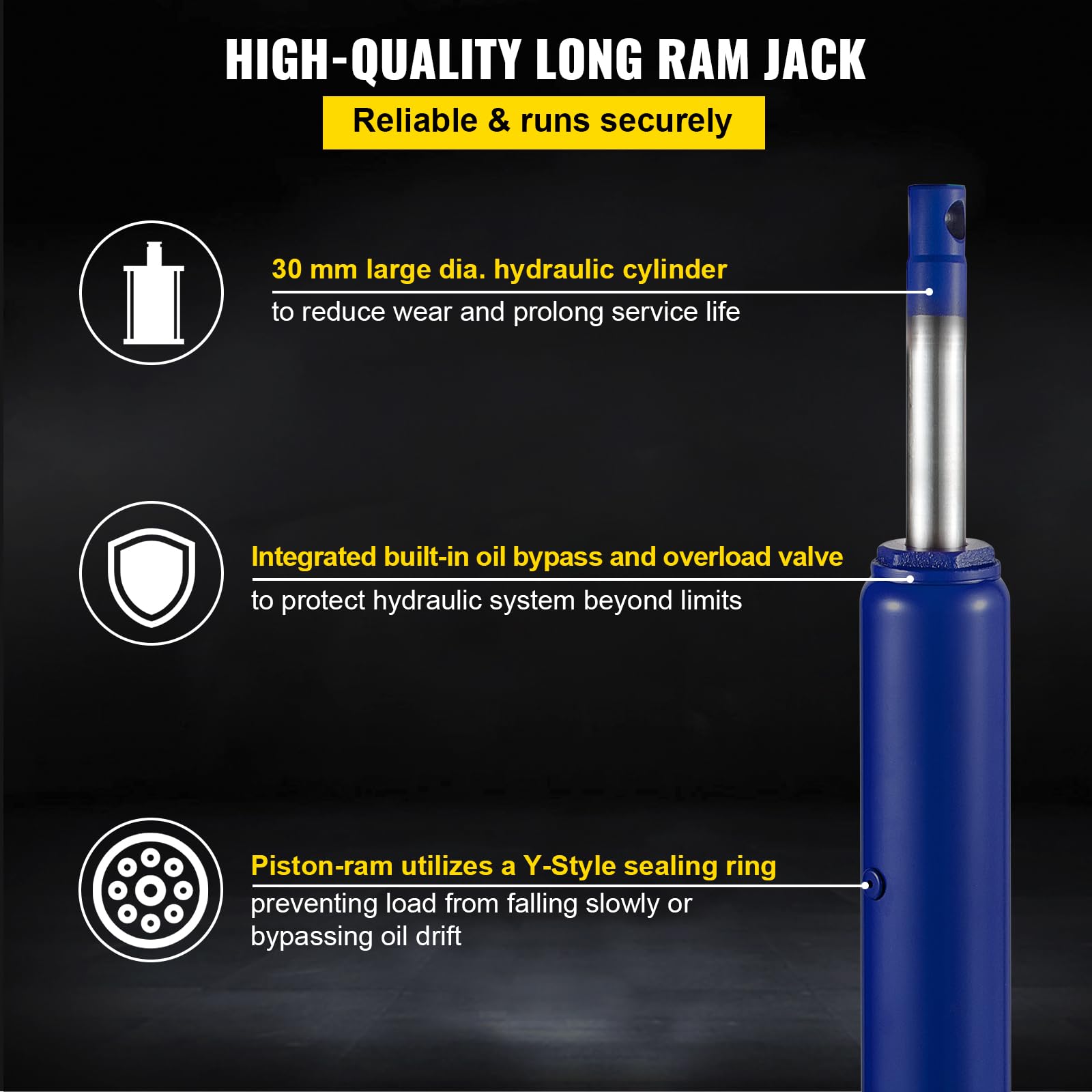 VEVOR handle and pump action with rubber grip for reduced user effort