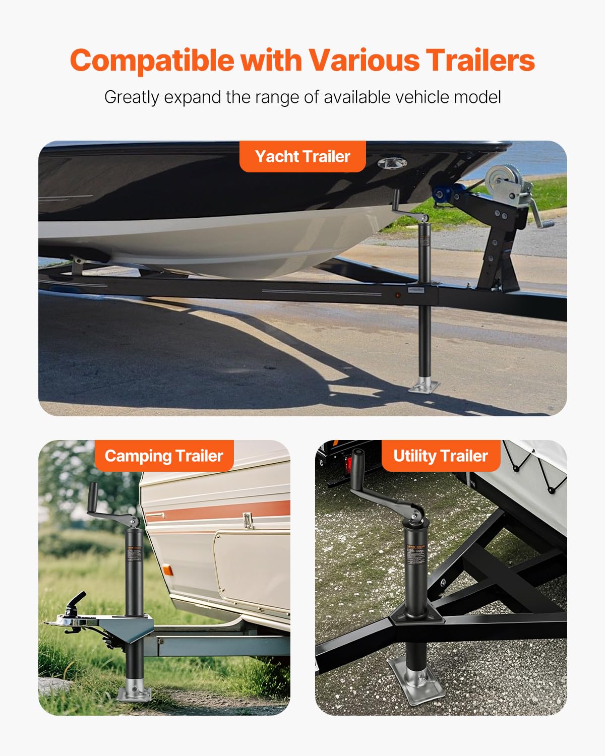 VEVOR height adjustment pin and scale showing precise leveling benefit