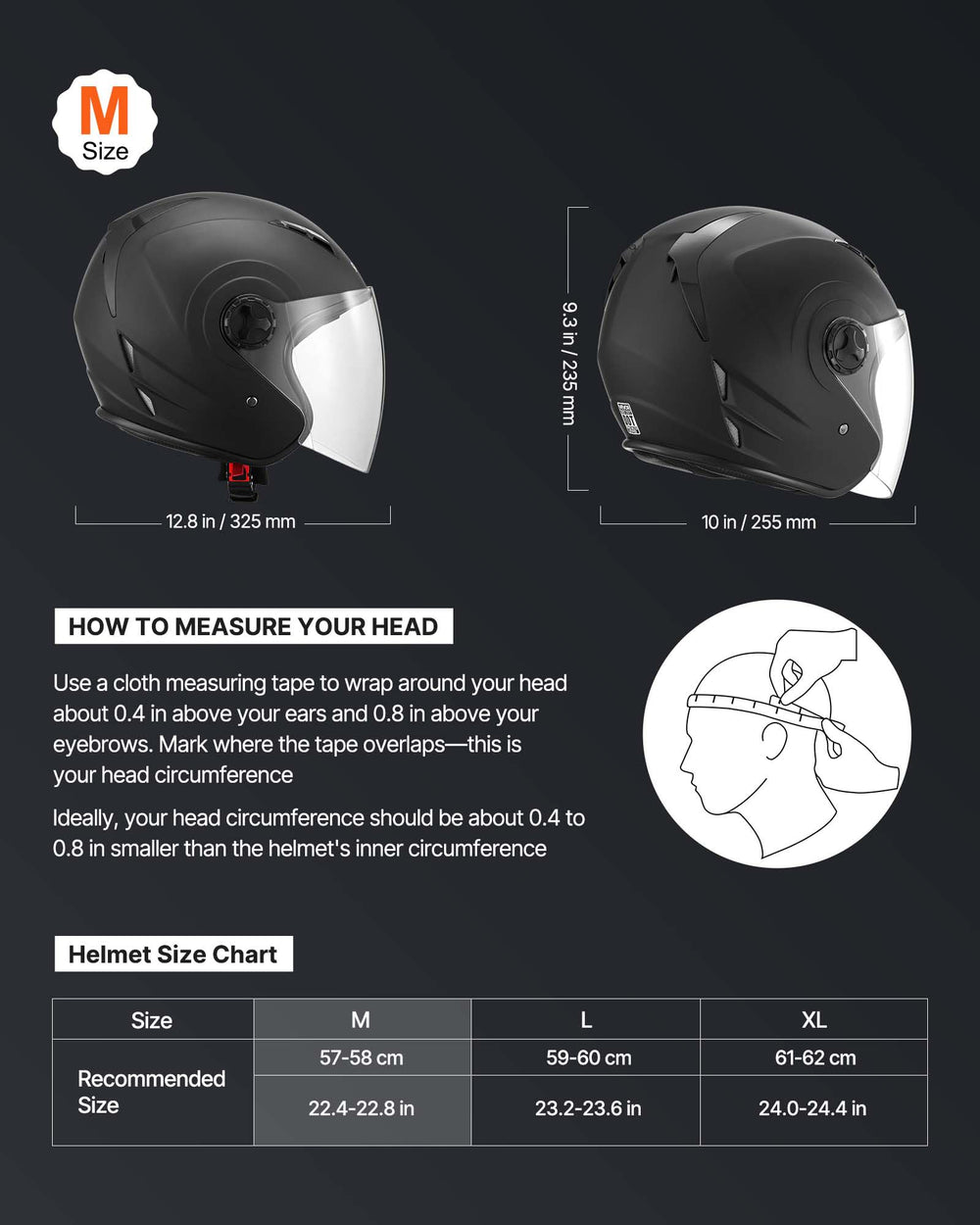 VEVOR helmet clear visor detail providing wide vision and debris protection