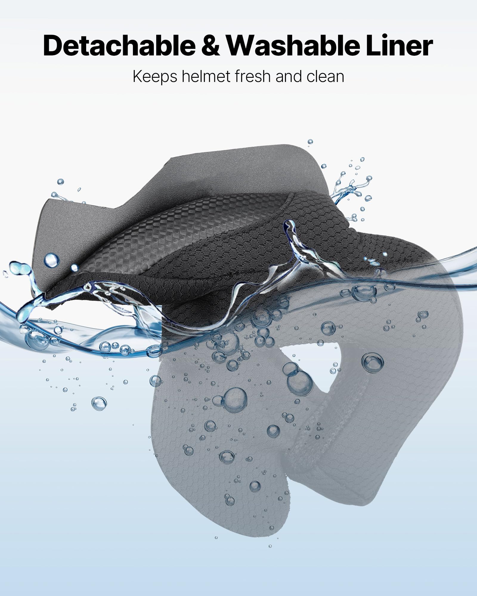 VEVOR helmet inner liner texture showing soft fabric for comfortable rides