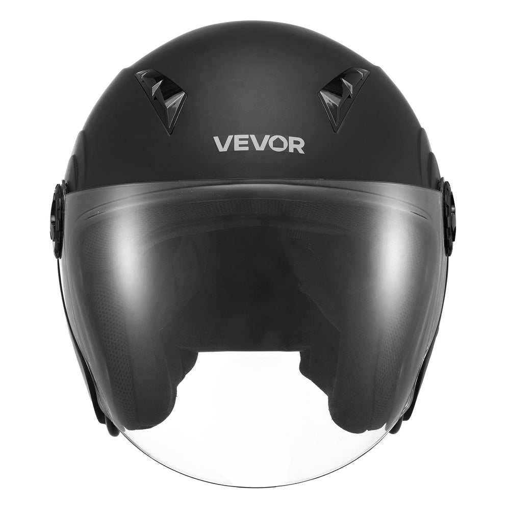 VEVOR helmet label DOT certification closeup confirming regulatory safety