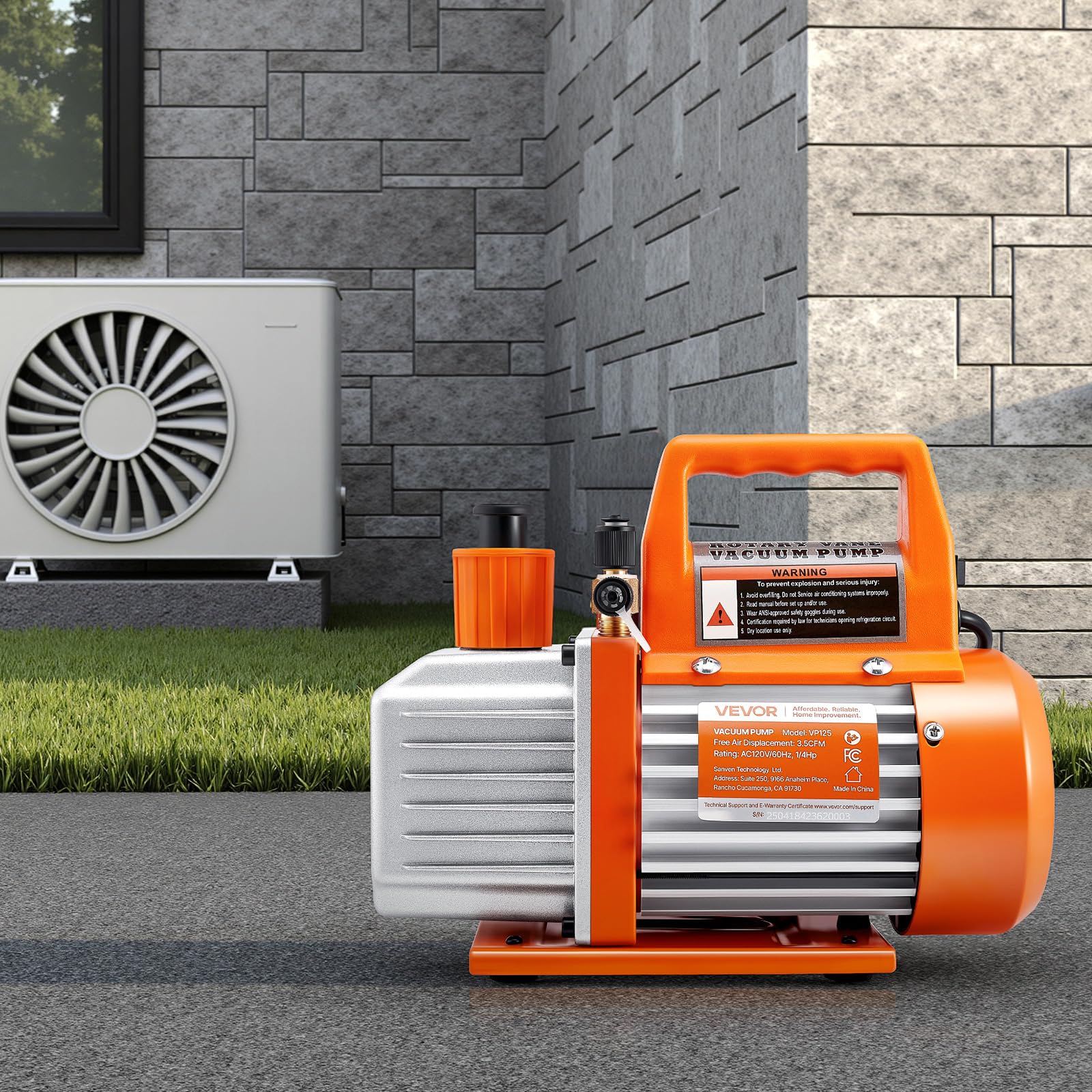 VEVOR connected to car A/C system demonstrating fast evacuation performance