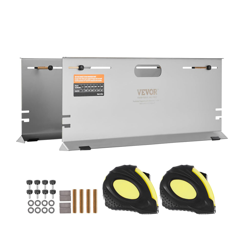 VEVOR lifestyle garage setup illustrating portable alignment checks for DIY mechanics