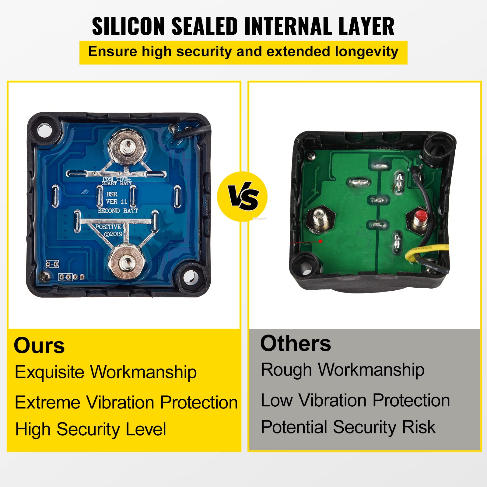 VEVOR marine battery terminal closeup ensuring secure connection