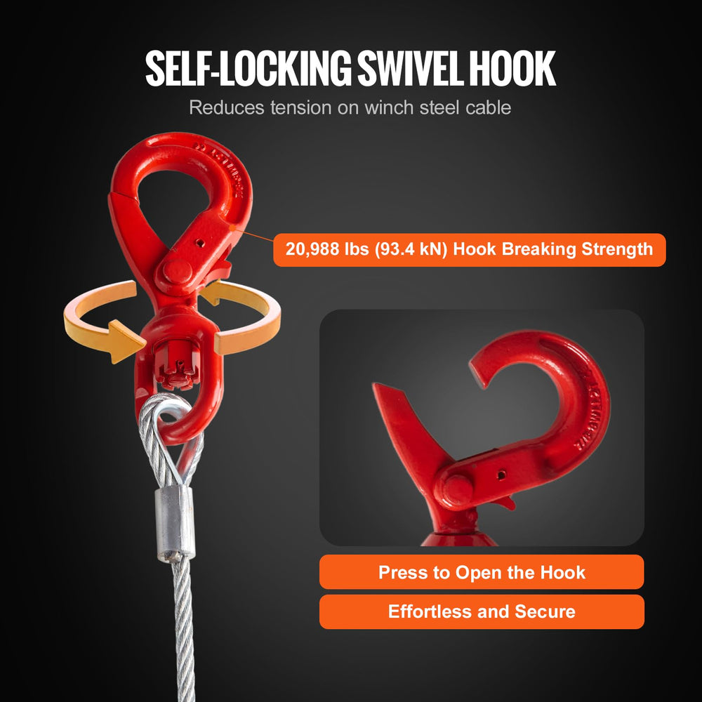VEVOR orange warning stripe on cable marking safe pull distance and visual alert