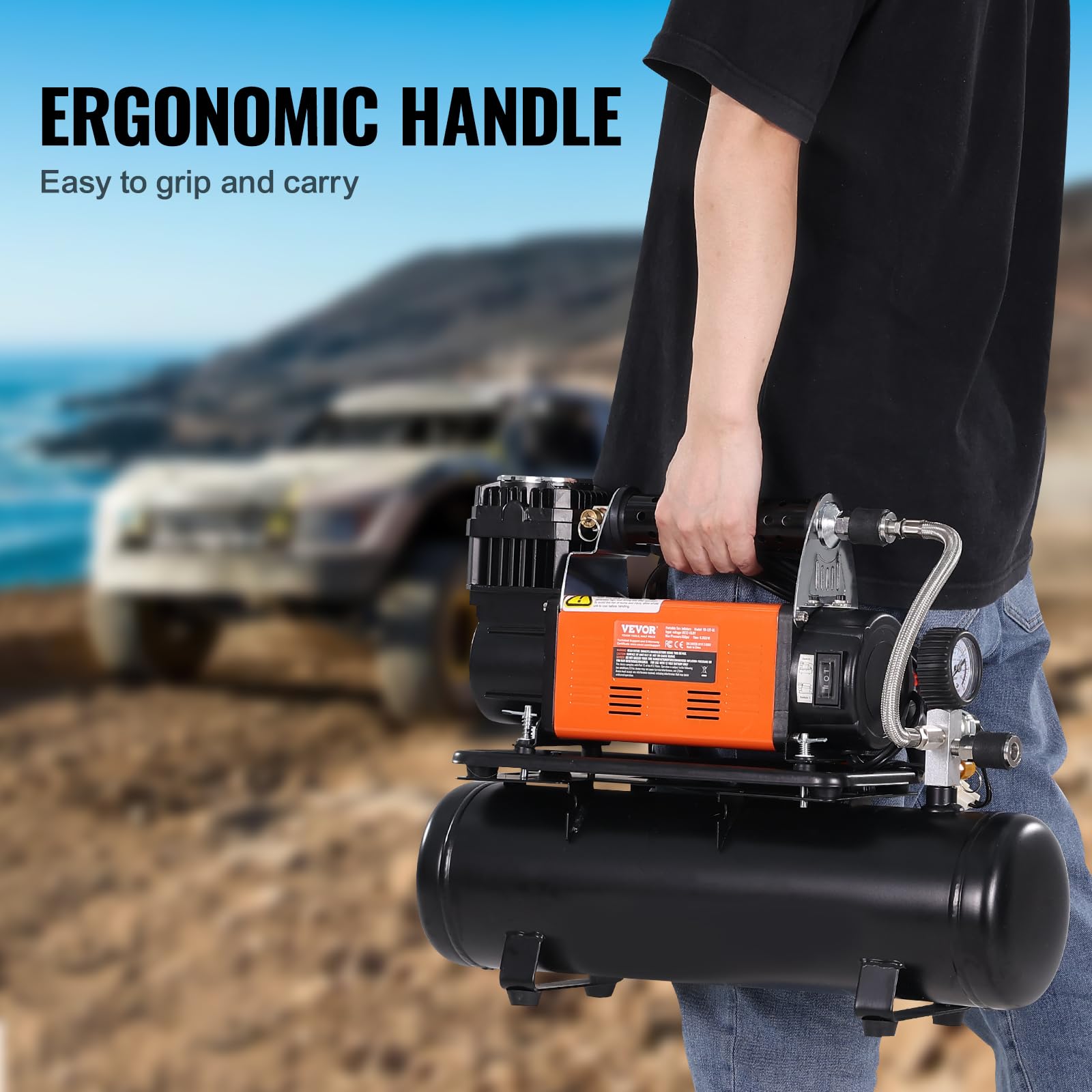 VEVOR power cord and clamps for 12V vehicle hookup and convenient roadside power