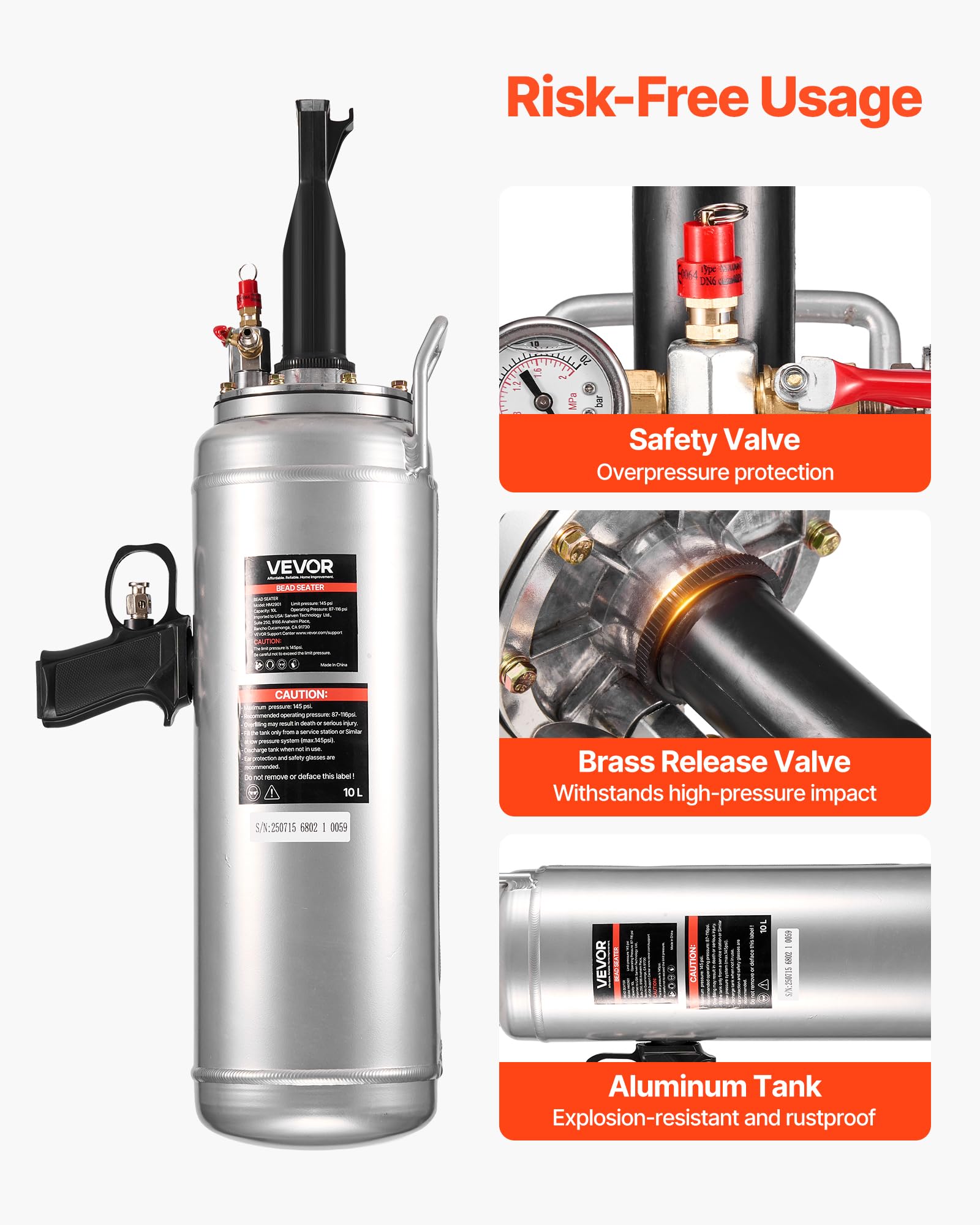 VEVOR automatic pressure relief valve detail reducing overpressure risk