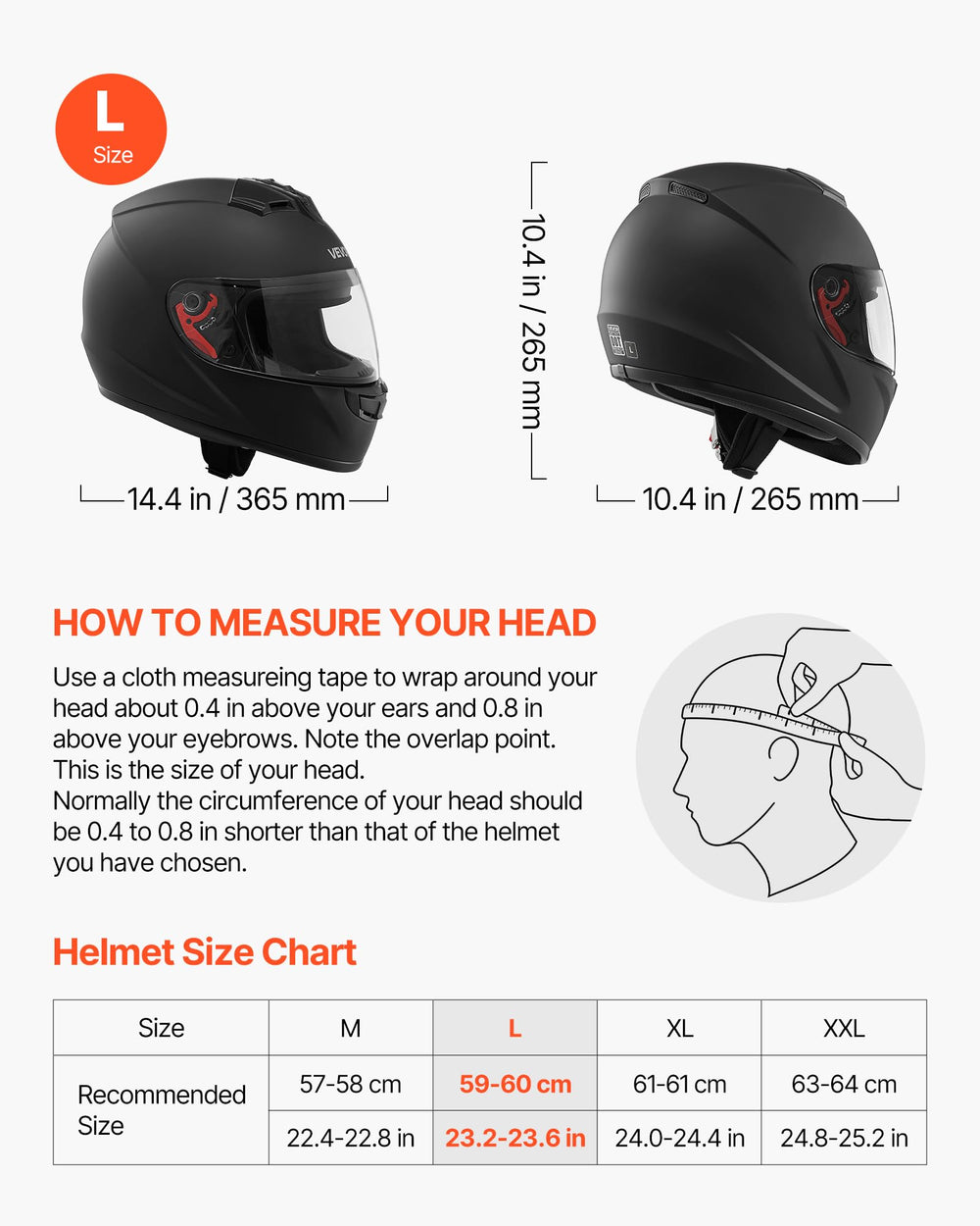 VEVOR chin guard detail highlighting secure coverage and sturdy shell