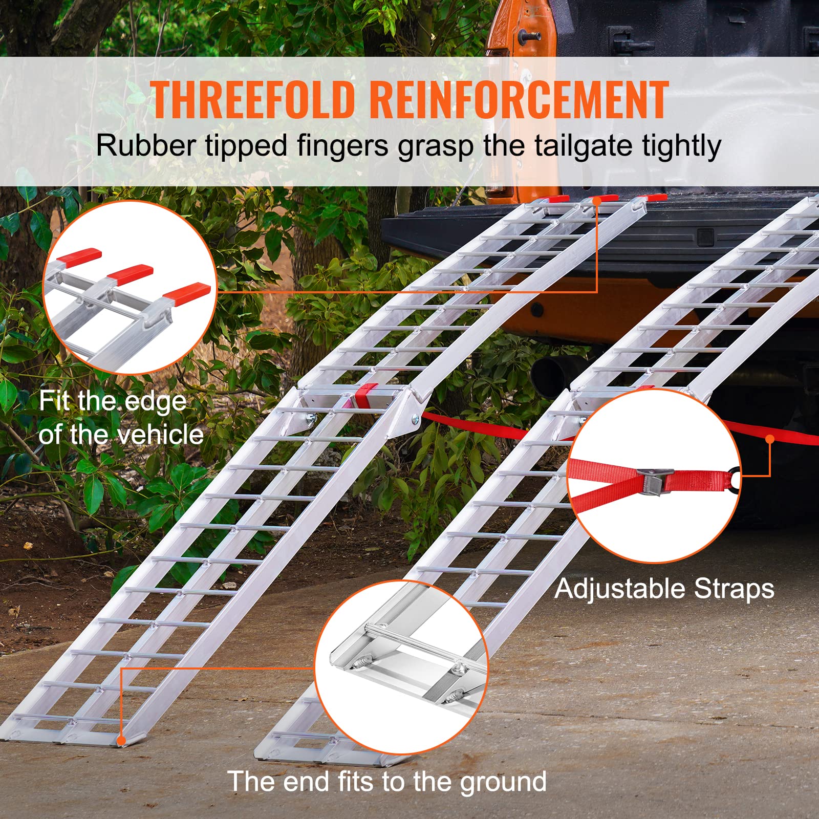 VEVOR rubber tips seated on truck edge providing anti-slip protection