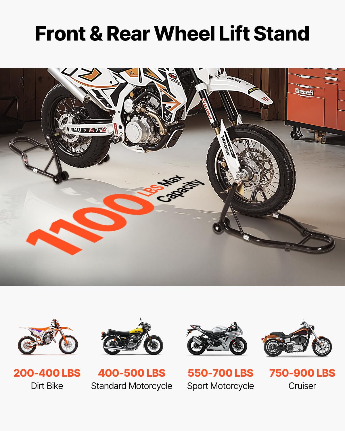 VEVOR rear U-fork head closeup protecting swingarm and improving grip