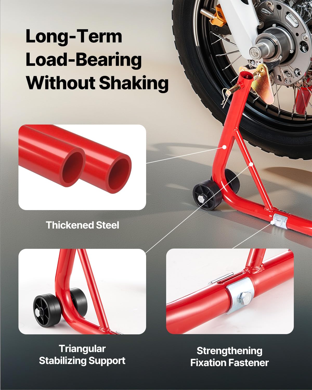 VEVOR anti-slip rubber pad detail preventing scratches and slippage