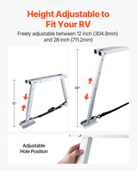 VEVOR close-up of height adjustment holes and pin for secure fit