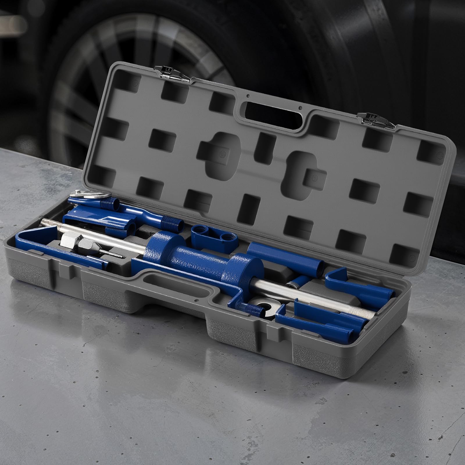 VEVOR kit next to ruler for scale showing compact, workshop-friendly size