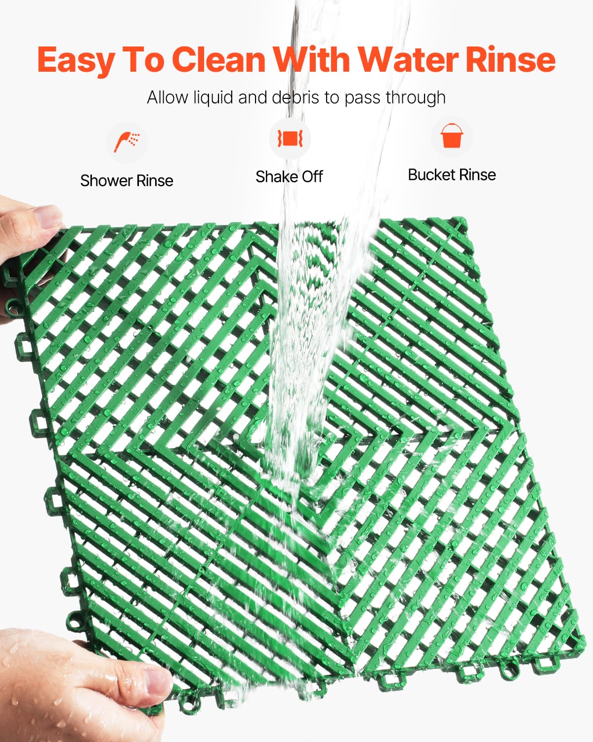 VEVOR shower-side mat in use providing fast water drainage