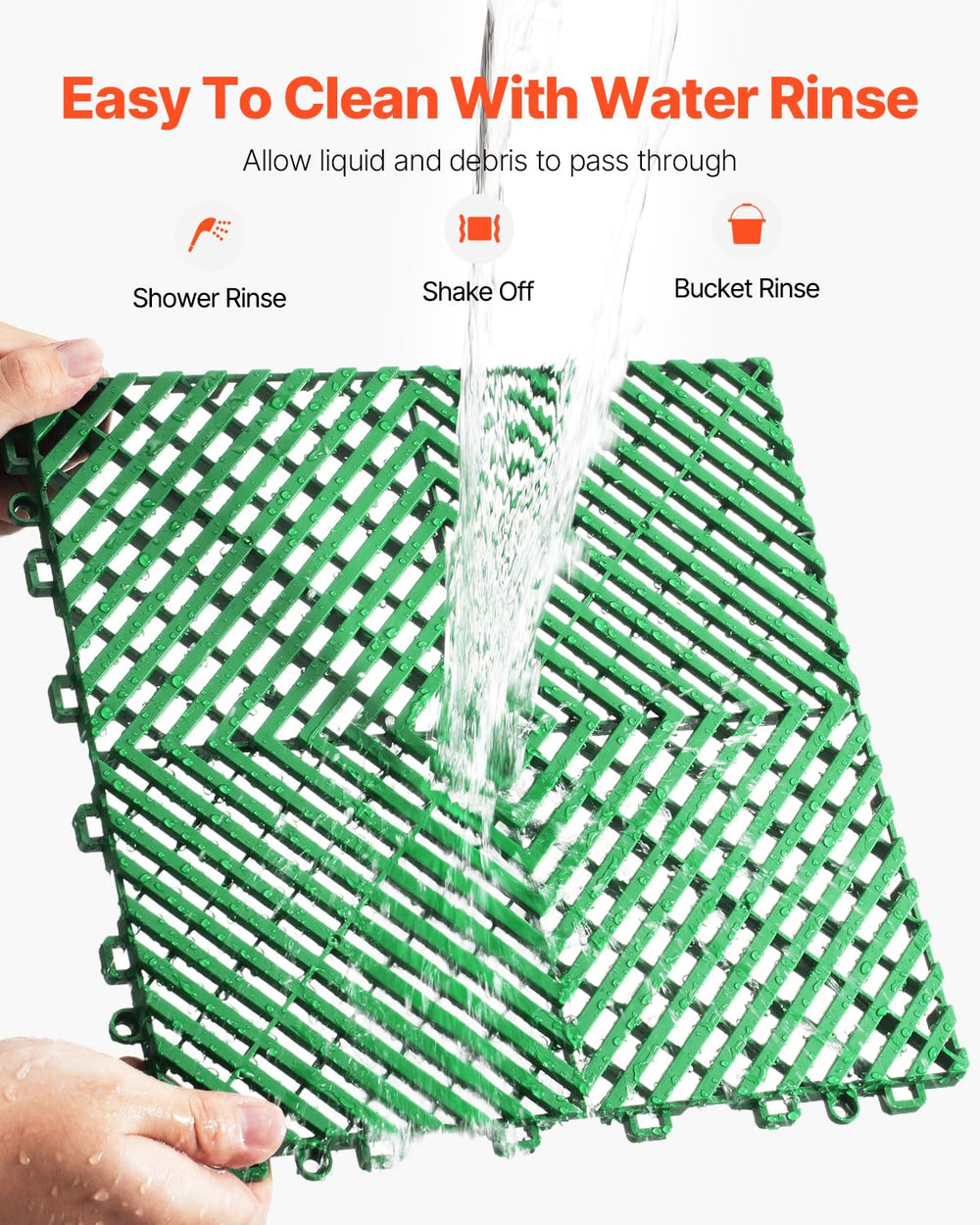 VEVOR shower-side mat in use providing fast water drainage