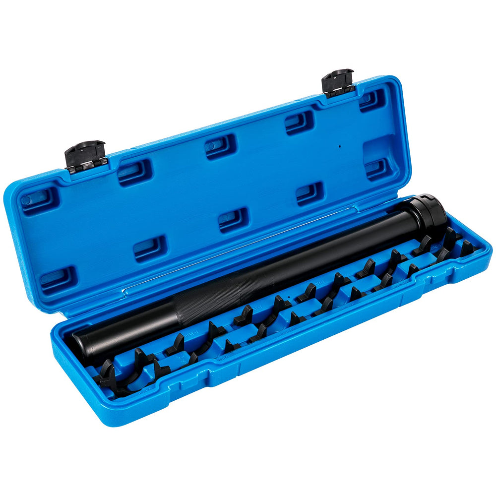 VEVOR kit beside a 1/2" ratchet showing scale and compatibility for professional tools