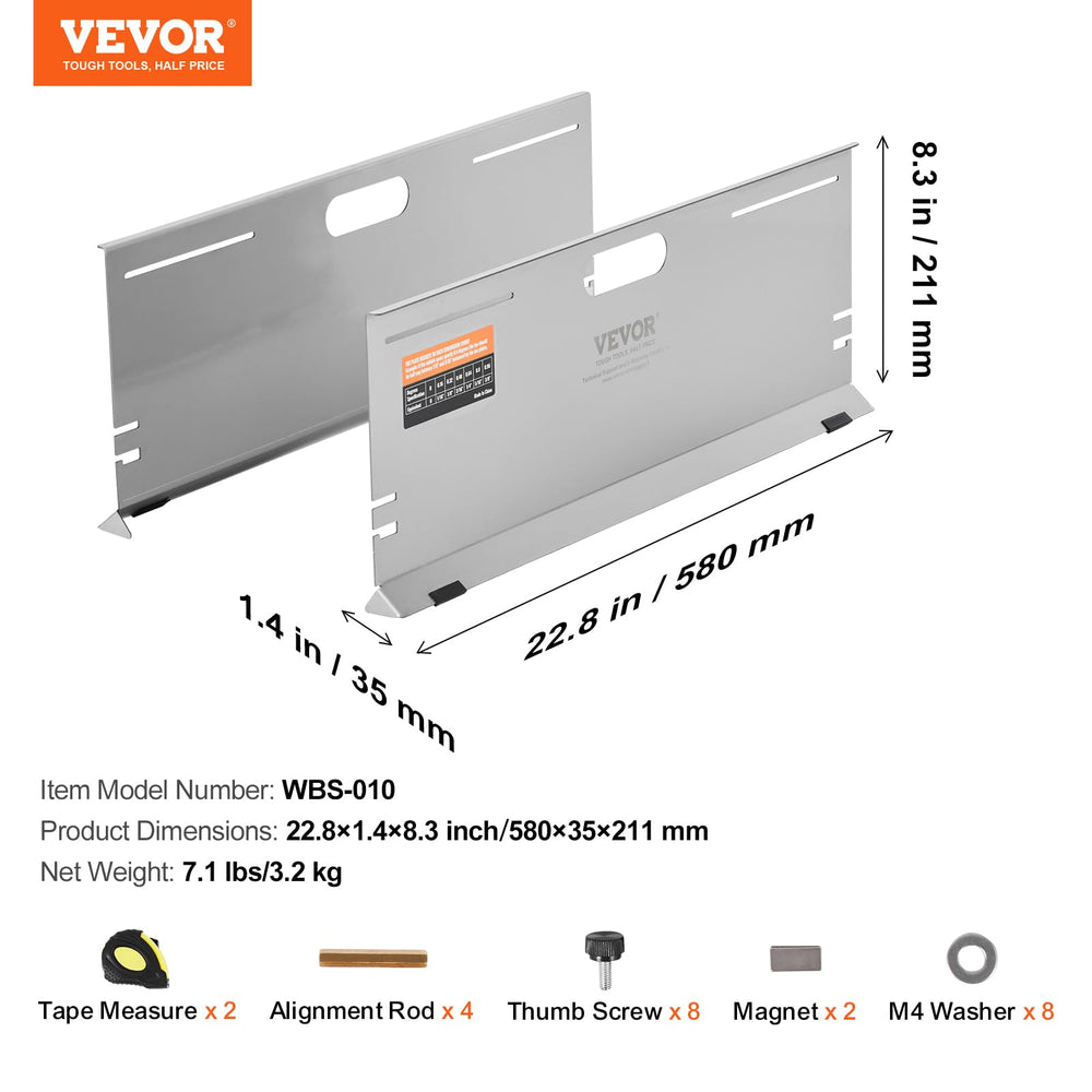 VEVOR plate size comparison with ruler for easy understanding of scale and fit