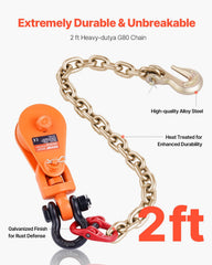 VEVOR snatch block open side panel demonstrating easy rope threading and fast access