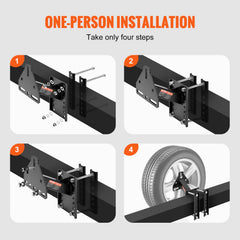 VEVOR tire mount attached to trailer tongue showing secure installation benefit