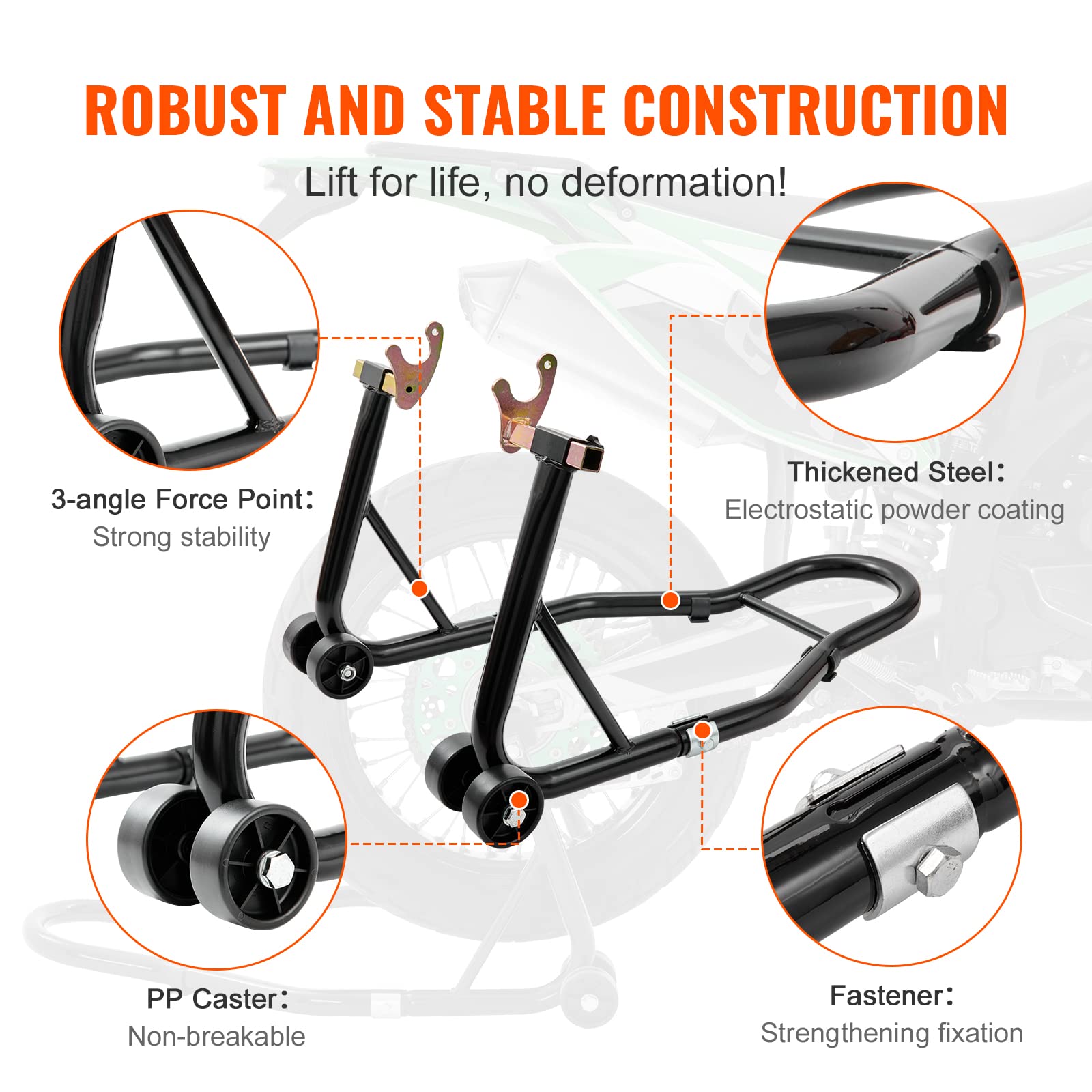 VEVOR double-fork head close-up showing adjustable fit and strength